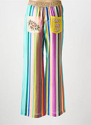 Pantalon large poches taille normale bleu ME369 femme