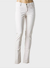 Pantalon slim stretch taille normale beige DENIM STUDIO femme