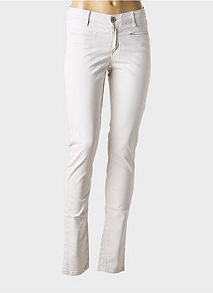 Pantalon slim stretch taille normale beige DENIM STUDIO femme
