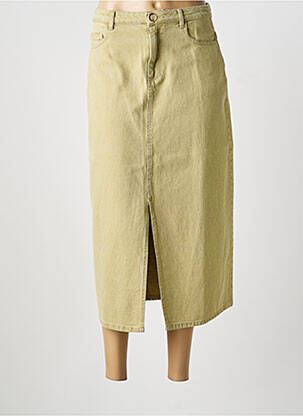 Jupe longue coupe droite vert INDI & COLD femme