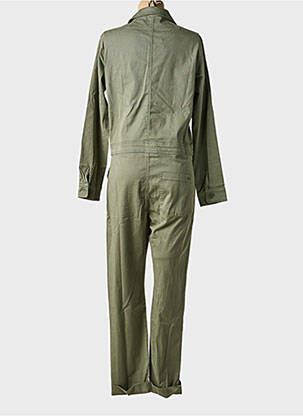 Combi-pantalon fermeture boutonnée sur le devant manches longues vert FIVE femme