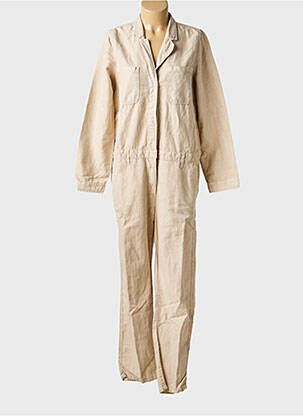 Combi-pantalon fermeture boutonnée sur le devant manches longues beige HARTFORD femme