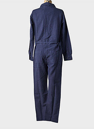 Combi-pantalon fermeture boutonnée sur le devant manches longues bleu HAPPY femme