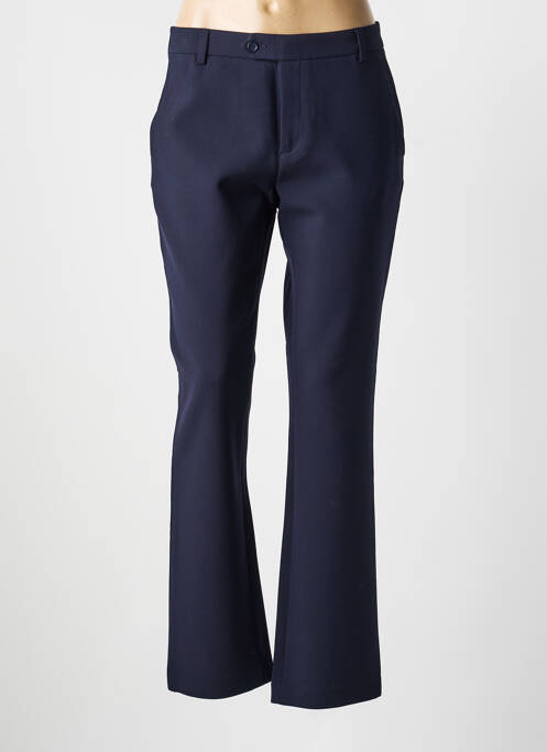 Pantalon droit tissage crêpe taille normale bleu DENIM STUDIO femme