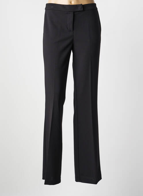Pantalon droit tissage crêpe taille normale noir FIVE femme
