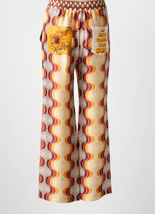 Pantalon large poches taille normale orange ME369 femme