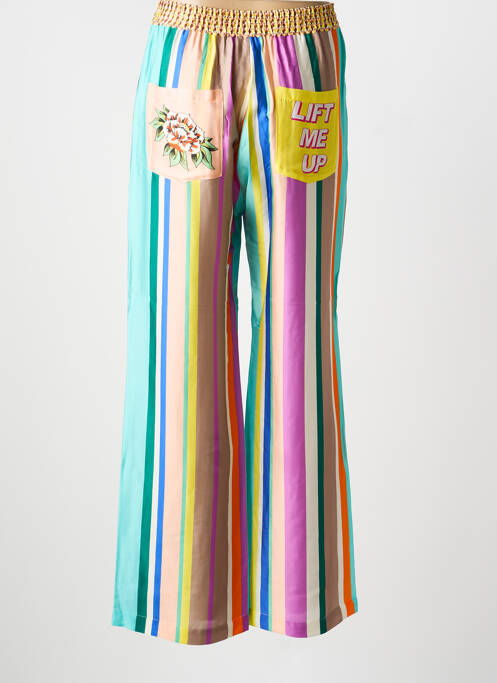 Pantalon large poches taille normale bleu ME369 femme
