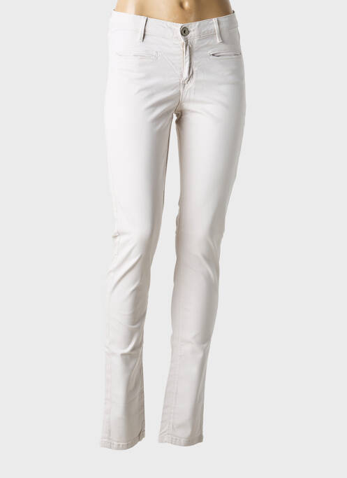 Pantalon slim stretch taille normale beige DENIM STUDIO femme