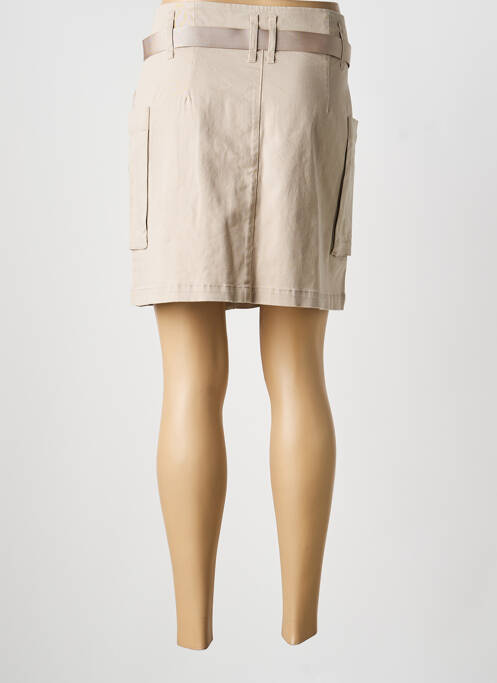 Jupe courte coupe droite beige YAYA femme