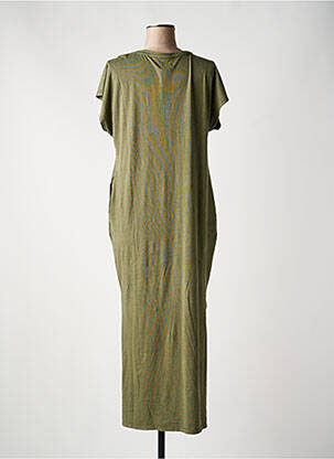 Robe longue manches courtes manches courtes vert FIVE femme