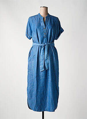 Robe longue manches courtes manches courtes bleu FIVE femme