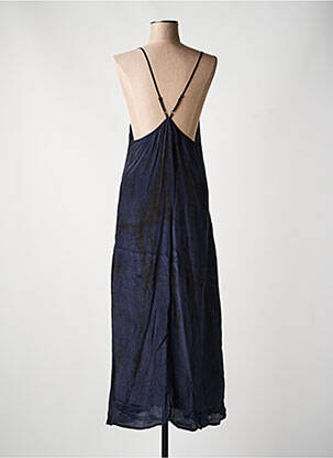 Robe longue manches bretelles ajustables fines bretelles noir FIVE femme