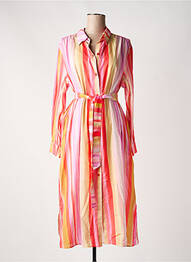 Robe longue manches longues manches longues rose FIVE femme