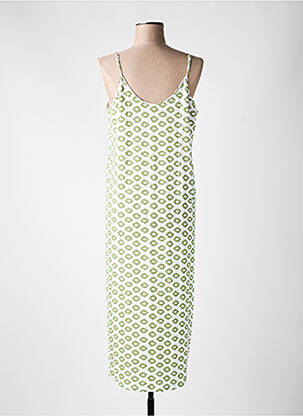Robe longue manches bretelles ajustables fines bretelles vert MAJESTIC FILATURES femme