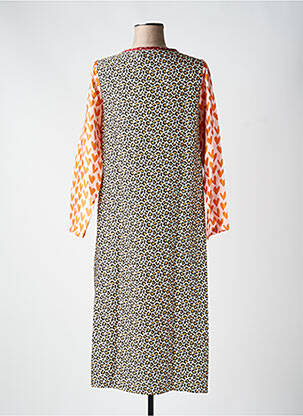 Robe longue manches longues manches longues jaune ME369 femme