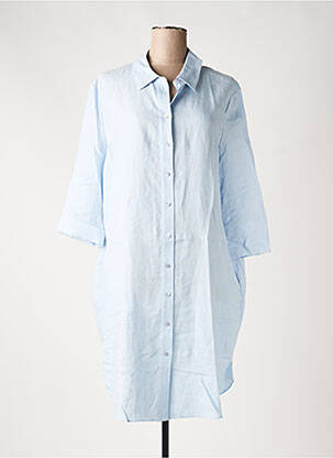 Robe mi-longue manches longues manches longues bleu ESTHEME femme