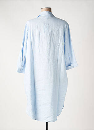 Robe mi-longue manches longues manches longues bleu ESTHEME femme
