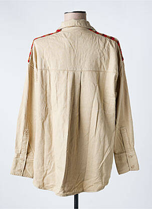 Chemisier coupe cintrée manches longues beige FIVE femme