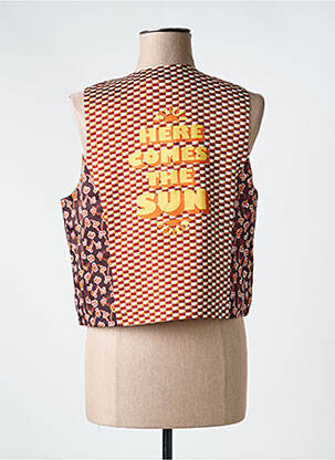 Gilet sans manche coupe cintrée marron ME369 femme