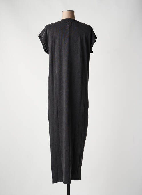 Robe longue manches courtes manches courtes noir FIVE femme