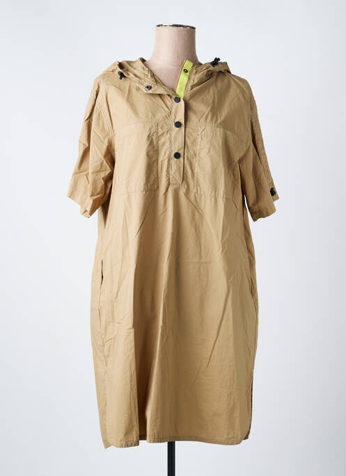 Robe mi-longue manches 3/4 manches 3/4 beige CATNOIR femme