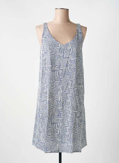 Robe mi-longue coupe fluide sans manche bleu YERSE femme