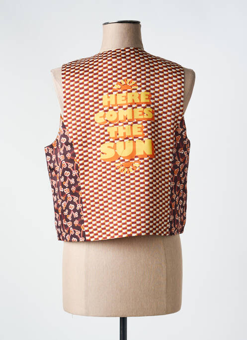 Gilet sans manche coupe cintrée marron ME369 femme