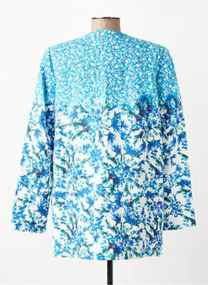 Manteau long coupe cintrée sans capuche bleu SEE U SOON femme