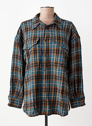 Chemisier coupe cintrée manches longues bleu FIVE femme