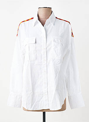 Chemisier coupe cintrée manches longues blanc FIVE femme