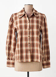 Chemisier coupe cintrée manches longues marron YERSE femme
