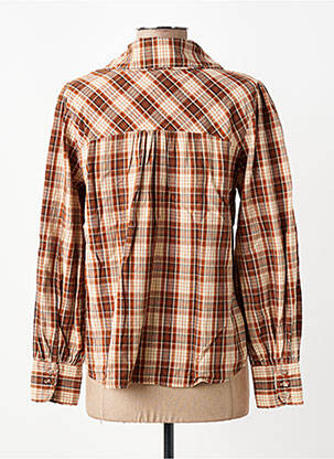 Chemisier coupe cintrée manches longues marron YERSE femme