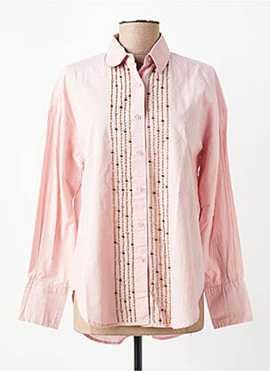 Chemisier coupe cintrée manches longues rose FIVE femme