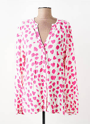 Chemisier tissage crêpe manches longues rose FABIENNE CHAPOT femme