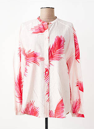Chemisier col mao manches longues rose FABIENNE CHAPOT femme