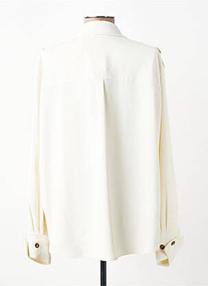 Chemisier tissage crêpe manches longues beige YAYA femme