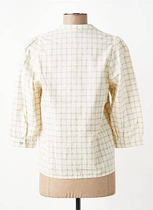 Chemisier col mao manches longues beige YERSE femme