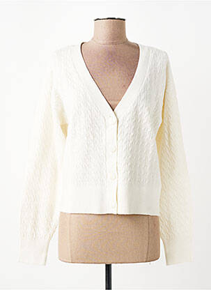 Gilet manches longues resserrée sur le bas beige YAYA femme
