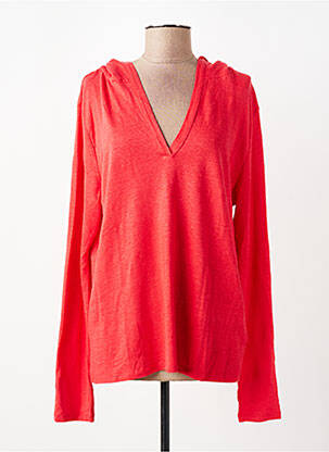 Pull coupe cintrée manches longues rouge MAJESTIC FILATURES femme