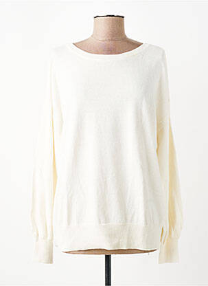 Pull col v manches longues beige YAYA femme