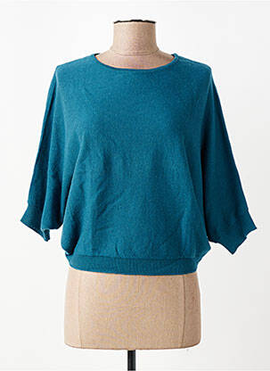 Pull stretch manches 3/4 bleu ZILCH femme