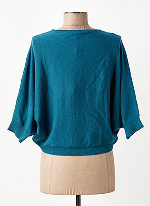 Pull stretch manches 3/4 bleu ZILCH femme