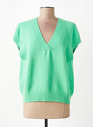Pull col v manches courtes vert ALEXANDRE LAURENT femme