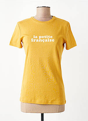 T-shirt sérigraphie manches courtes jaune LA PETITE FRANCAISE femme
