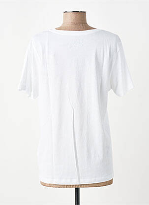T-shirt coupe droite manches courtes blanc HAPPY femme