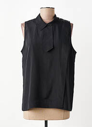 Blouse tissage crêpe sans manche noir IDANO femme