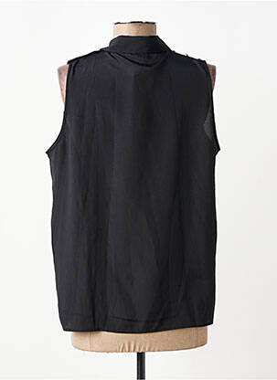 Blouse tissage crêpe sans manche noir IDANO femme