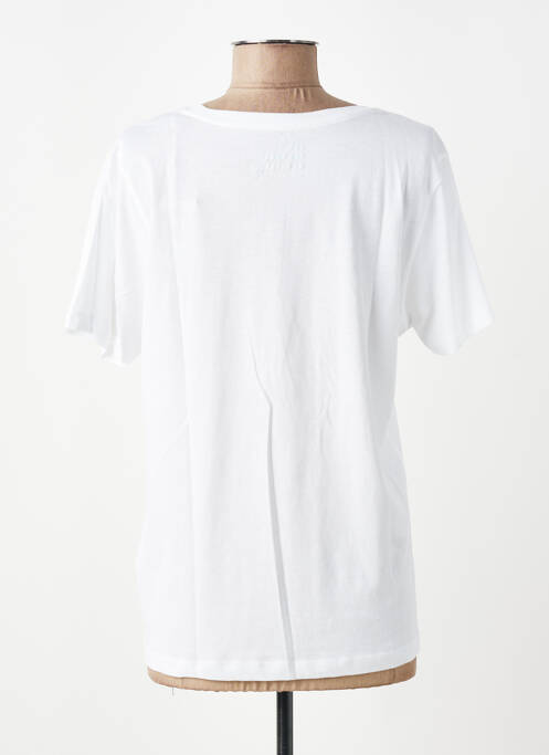 T-shirt coupe droite manches courtes blanc HAPPY femme
