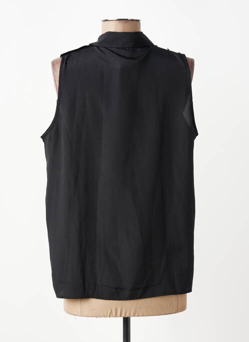 Blouse tissage crêpe sans manche noir IDANO femme