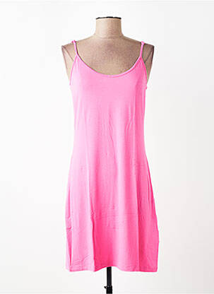 Robe courte col rond fines bretelles rose ZILCH femme